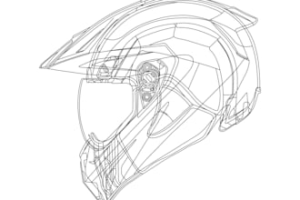 technical line drawing, structural drawing, mechanical instruction, vector line