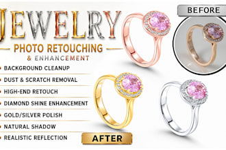 do high end jewelry retouching and jewelry photo editing