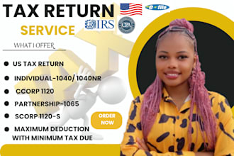 expertly handle your US tax filings 1040, 1065, 1120 to minimize tax liability