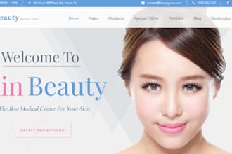 design a beauty wordpress website business, skincare, salon, cosmetic