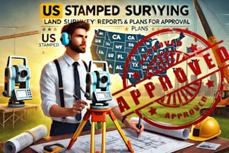 ca, wa, fl, ny, tx, al, US stamp land surveying report plans stamp for approval