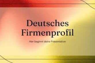 write company bio, about me, about us, company profile in german and english