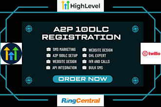 a2p 10dlc approved for bulk SMS on twilio ghl SMS marketing ringcentral tcr