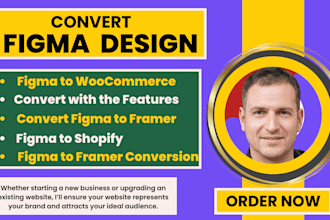 convert your figma design to wordpress website, wix or with figma to shopify