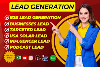 do b2b lead generation influencer podcast homeowner solar leads and email list