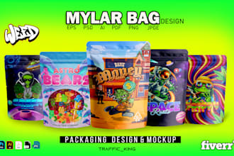 design unique weed pouch, mylar bags and package designs