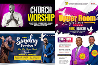 do high quality retracted church banner design, poster, and flyer