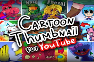 thumbnail character, thumbnail cartoon, anime thumbnail, youtube thumbnail