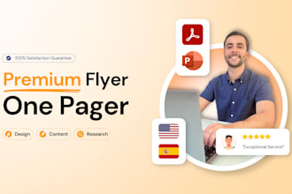 design a one pager flyer for business, sales, and marketing