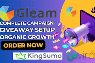 run gleam business campaign gleam giveaway using upviral king sumo