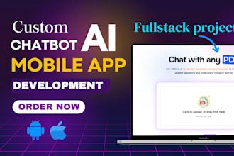develop custom ai chatbot, ai mobile app, ai website, saas app