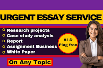 do essay writing, research ,case report ,case study analysis