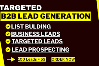 do targeted b2b lead generation, lead prospecting and list building