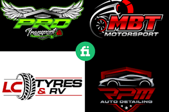 do racing car wash auto detailing automotive 3d logo design