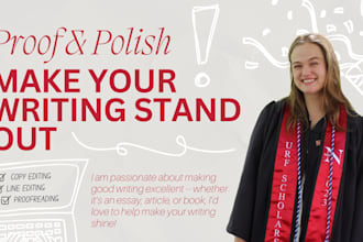 proofread, line, and copy edit your book or academic writing