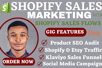 do shopify marketing, shopify promotion, shopify traffic klaviyo shopify sales