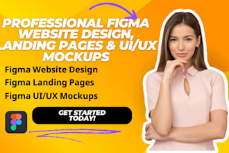 do figma website design, figma landing pages, or web ui ux mockup in figma,