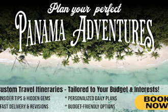 create a personalized panama travel itinerary,  tailored to your budget