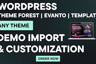 install theme, import demos, and customize wordpress website