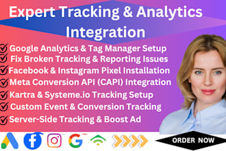 integrate google facebook meta analytics insta pixel tracking kartra systeme io
