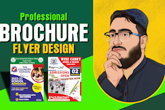 design digital flyer, bifold, trifold brochure, leaflet, company profile
