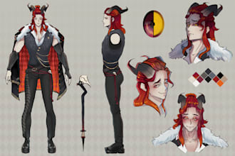 create your fantasy dnd anime character reference sheet