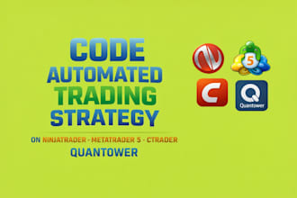 code automated trading strategy on ninjatrader, metatrader 5, ctrader, quantower