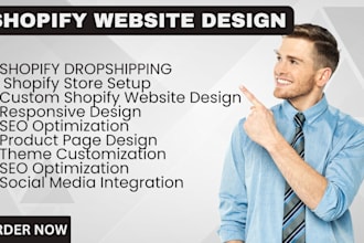 build automated shopify droshipping store website design redesign shopify