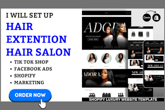 design hair extension store via ads campaign with klaviyo email marketing
