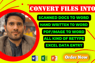 retype pdf to word, handwritten notes into word and convert images into word