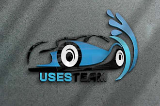 draw auto detailing, car wash, automotive logo design