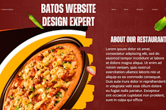 design restaurant website, bakery website using worldpress