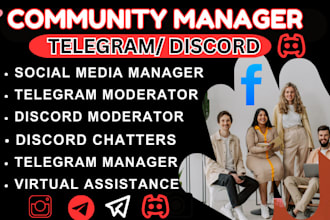 do chatters, social media manager, chat engage in your discord telegram fb pages