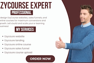 design ezycourse sales funnel, ezycourse website, ezycourse online course