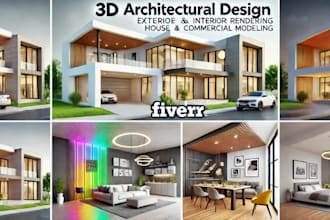 do 3d architectural design exterior interior rendering house commercial modeling