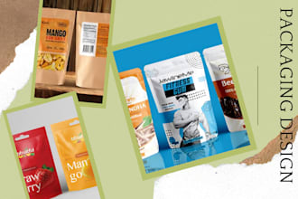do minimalist food packaging and pouch packaging design for any product