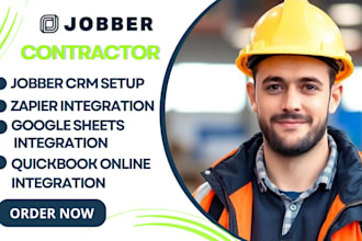 setup jobber crm contractor, integrate zapier, quickbook online, google sheets
