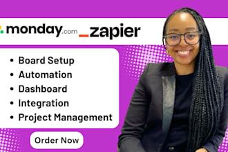 set monday crm automate monday workflow, zapier automation