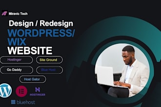 design redesign wordpress wix website godaddy, bluehost, hostgator,