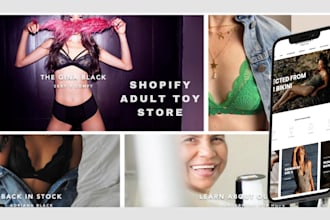 design 7 figure adult shopify store, adult toy store, lingerie website