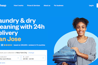 design laundry dry cleaning laundromat laundry landing page cleaning website