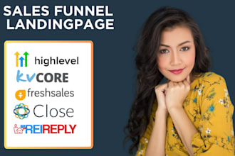 do ghl sales funnel kv core freshsales landing page close crm rei reply sequence