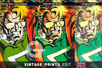create commercial publishing benday pop art from sketch