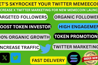 promote x, pump solana, cto, crypto, nft, organic twitter memecoin and marketing