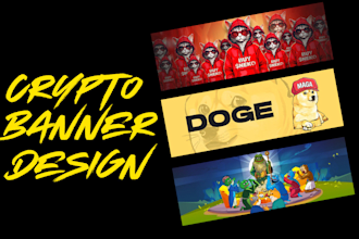 do crypto twitter x banner dex screener banner logo meme coin banner design