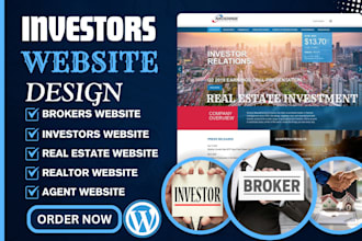 design real estate investor wordpress website for agent, broker realtor investor