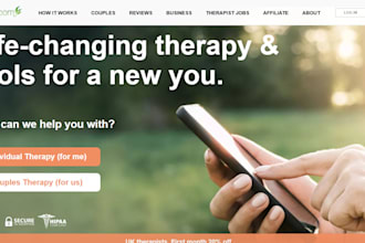 design therapy consulting life coaching counseling landing page therapy website