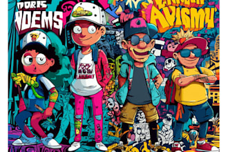 draw amazing doodle art graffiti cartoon illustration