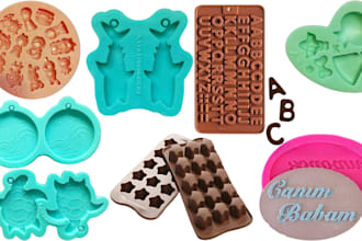 design plastic chocolate mold, silicone mold, soap, candy, cookies, cake molds