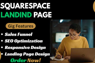design high converting landing page using squarespace for event promotion